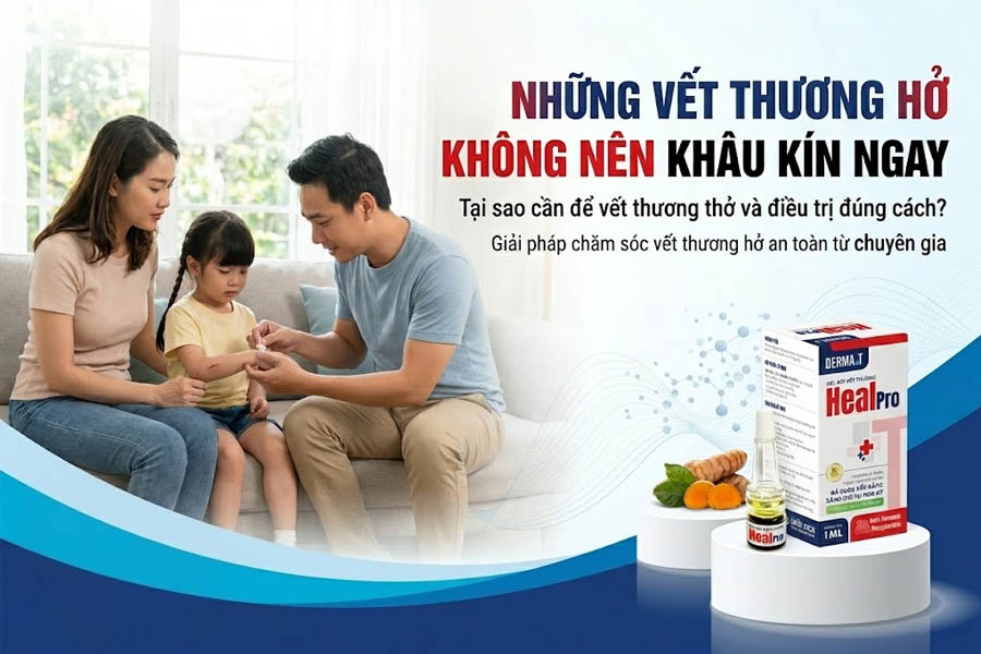 Những vết thương hở không nên khâu kín ngay