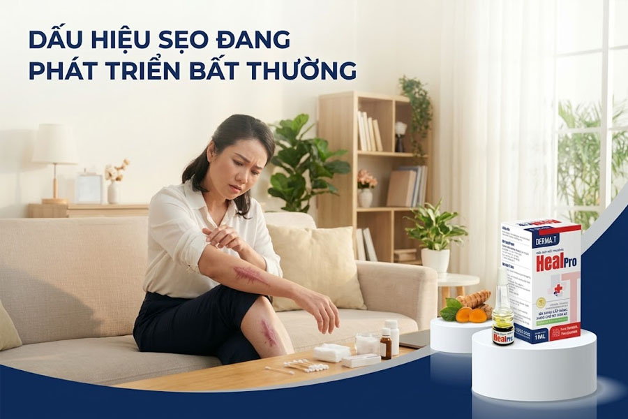 Dấu hiệu sẹo đang phát triển bất thường